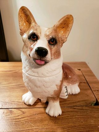 Rare Ranch Rascals Pembroke Welsh Corgi Cookie Jar