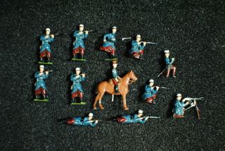 12 Vintage Britains Proprietors Lead Toy French Foreign Leig Soldiers Horseman