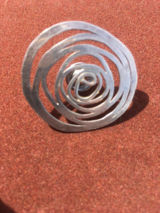 Ed Levin Mid Century Wire Spiral Pin Brooch 50s Modernist Sterling