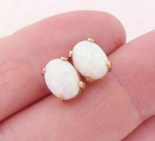 9ct Gold Opal Stud Earrings,  9k 375