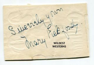 Mary Pickford Signed Autograph Rare Vintage