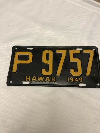 Vintage Hawaii License Plate 1949