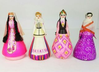 Rare Complete Set of 15 Russian USSR Paper Mache Dolls Years Tree Toys 1954 2