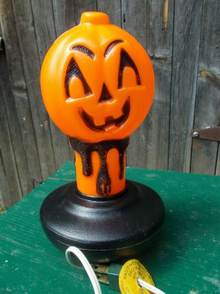 Vintage Halloween Decoration,  Rare Bayshore Pumpkin Candle Blowmold Light