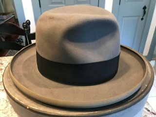 Vintage Royal Deluxe John B.  Stetson Hat Mens Fedora Gray Sz 7 - 1/8