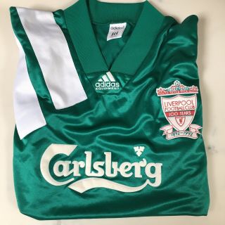 Liverpool Fc Centenary Vintage Adidas Football Shirt 1992 Away Carlsberg 42/44