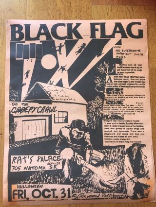 Official Black Flag Raymond Pettibon Poster Halloween Rare Vtg Punk