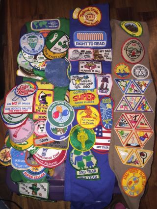 Vintage Early 90s Girl Scout Sashes And Badges / Patches & Pins - Kansas 2