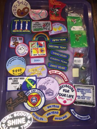 Vintage Early 90s Girl Scout Sashes And Badges / Patches & Pins - Kansas 3