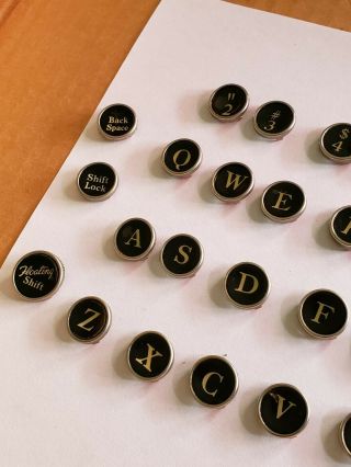 (48) Vintage Smith Corona Clipper Typewriter Keys Complete Set Crafts Steampunk 6