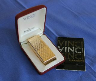 Vintage Flaminaire " Vinci " Gas Lighter - Fully - - Made In France
