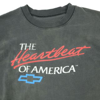 Vtg 90s Destroyed Chevrolet T - Shirt Xl Faded Black Single Stitch Paint Distress