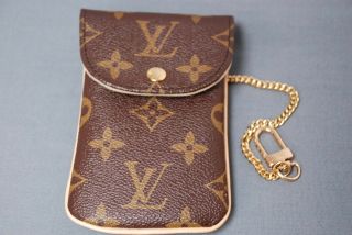 Pristine Louis Vuitton Rare Pochette Etui Monogram Key Chain Pouch Case