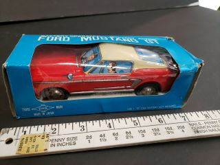 Vintage Tin Toy Battery - Operated Ford Mustang Gt Japan See Photos