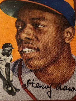 Authentic RARE 1954 Topps Hank Aaron ROOKIE CARD 128 Baseball Card 2