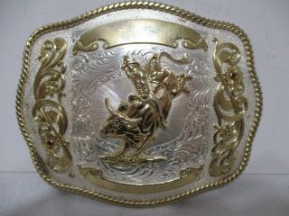 Large Size Montana Silversmiths Rodeo Style Belt Buckle