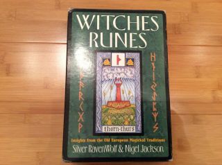 Witches Runes Book & Card Deck Rare Set Silver Ravenwolf Nigel Jackson