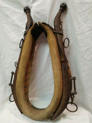 Antique/vintage Leather Horse Collar Harness Hames
