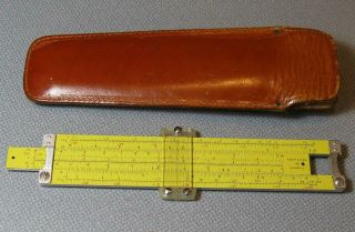 Vintage Pickett Model N600 - ES Metal Slide Rule,  Leather Case with Pocket Clip 2