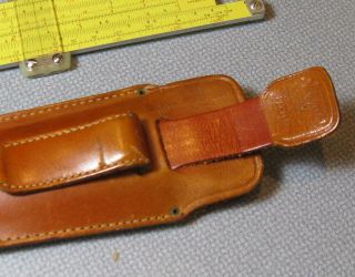 Vintage Pickett Model N600 - ES Metal Slide Rule,  Leather Case with Pocket Clip 3