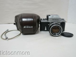 Vintage Nikon F Camera No.  6851869 W/ Nikkor - S Auto Lens 1:1.  4 F=50mm & Case