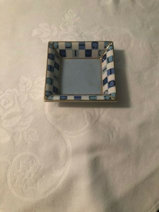Vintage Authentic Gucci Mini Square Ashtray 3.  6 Inch Rare Porcelain Jewelry Dish