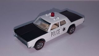 Vintage Hot Wheels Redline 1968 Cruiser Police Car White And Black
