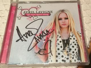 Avril Lavigne Signed Cd,  Rare Heart Inscription,  The Best Damn Thing (2007)