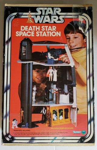 Vintage 1978 Kenner Star Wars Death Star Space Station Box W/ Parts