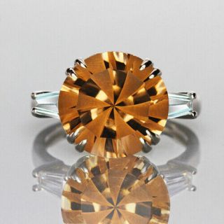 14k White Gold Over Smoky Quartz " Blosso - Fl​ower " Fancy Cut Diamond Ring Rqs2