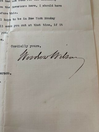 RARE - President Woodrow Wilson Personal Letter Autograph 2