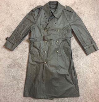Vtg Brooks Brothers Mens Olive Double Breasted Trench Coat Sz 36s
