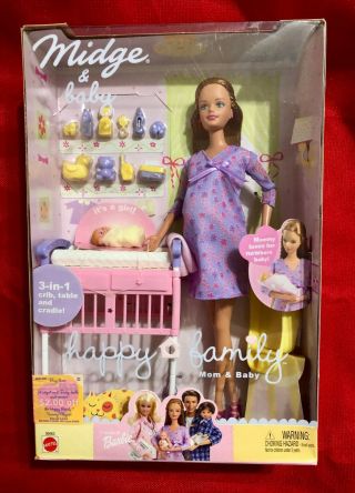 Box Barbie Happy Family Pregnant Midge And Baby 2002