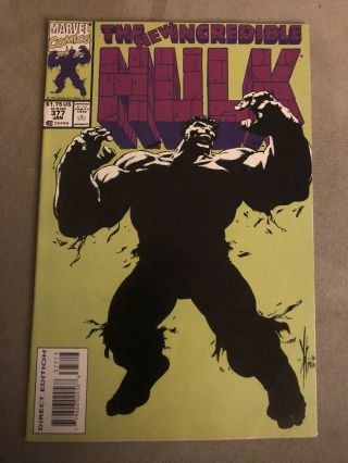 Incredible Hulk 377 Rare 3rd Print Variant 1st Professor Hulk Mid Grade