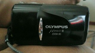 Vintage Olympus Mju Ii Zoom 80 35mm Point & Shoot Film Camera