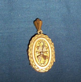 Antique Victorian Mourning Hair Locket Gold Filled Remembrance Relic