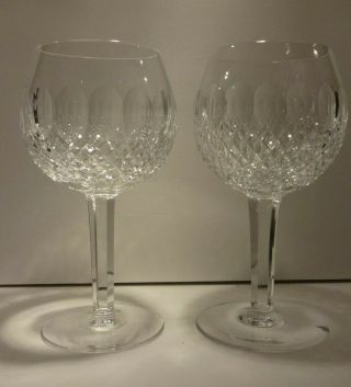 Rare Waterford Crystal Colleen (1953 -) Set Of 2 Balloon Wine Hocks 7 1/8 "