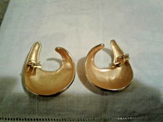 Vintage Robert Lee Morris Clip On Gold Vermeil Earrings 2