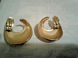 Vintage Robert Lee Morris Clip On Gold Vermeil Earrings 3