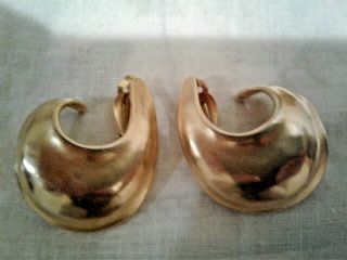 Vintage Robert Lee Morris Clip On Gold Vermeil Earrings 4