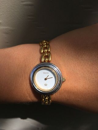 Authentic Gucci Watch Gold Flexible Band Vintage Womens