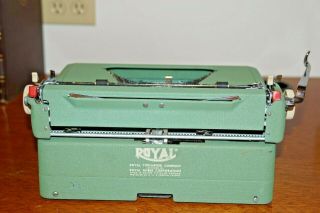 RARE 1957 Royal Quiet De Luxe Seafoam Green Portable Typewriter Made In USA 5
