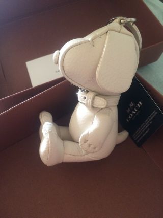 COACH X PEANUTS SNOOPY WHITE LEATHER 3.  75 