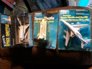 3 Pkg Vintage Ertl Space Shuttle With Booster Rockets,  747 Pull Back 1515,  1513