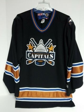 Ccm Washington Capitals Hockey Jersey Blank Size Xl Black Vintage Late 90 