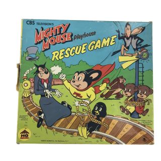 Vintage 1956 Mighty Mouse Playhouse Rescue Board Game Terrytoons Cbs Television