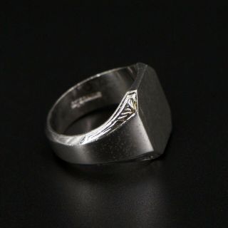 VTG Sterling Silver - Solid Modern Engraveable Signet Men ' s Ring Size 10 - 12g 2