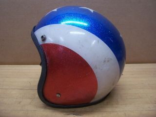Vintage Red White Blue Stars And Stripes Motorcycle Helmet