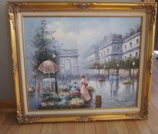 Vintage Artistic Impressions Certified Large Impressionist Oil Painting Signed