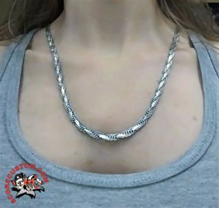 925 Sterling Silver,  Mexico - Vintage Unique Pattern Chain Detail 24 " Necklace